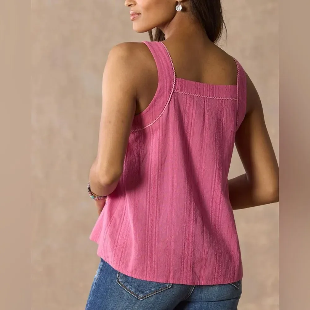 NIP Sundance Danielle Eyelet Cotton Bohemian Sleeveless Tank/ Camisole Sz NWT